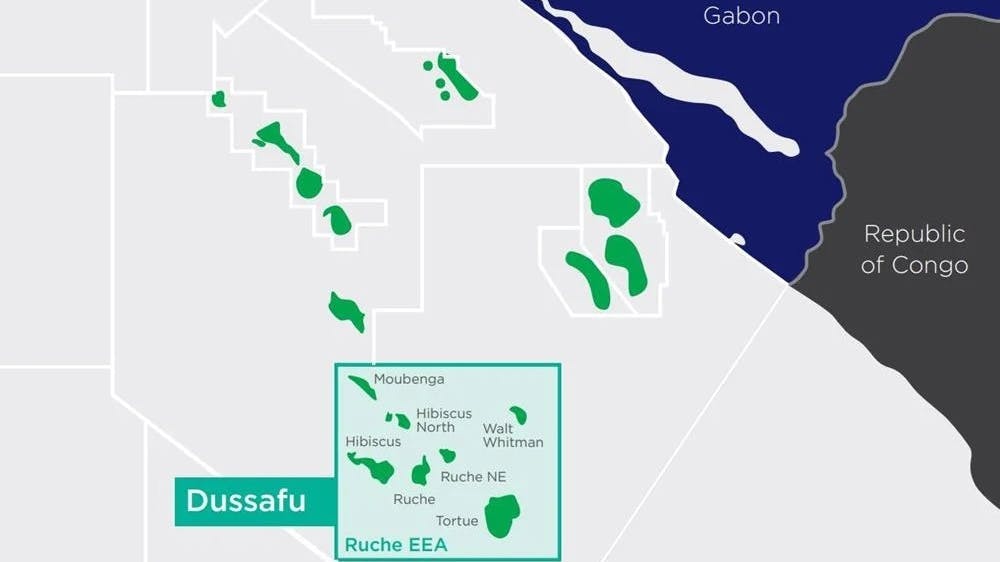 The Dussafu license is situated within the Ruche Exclusive Exploitation Area (Ruche EEA), which covers 850 sq km and includes six discovered oil fields and numerous leads and prospects, according to BW Energy.